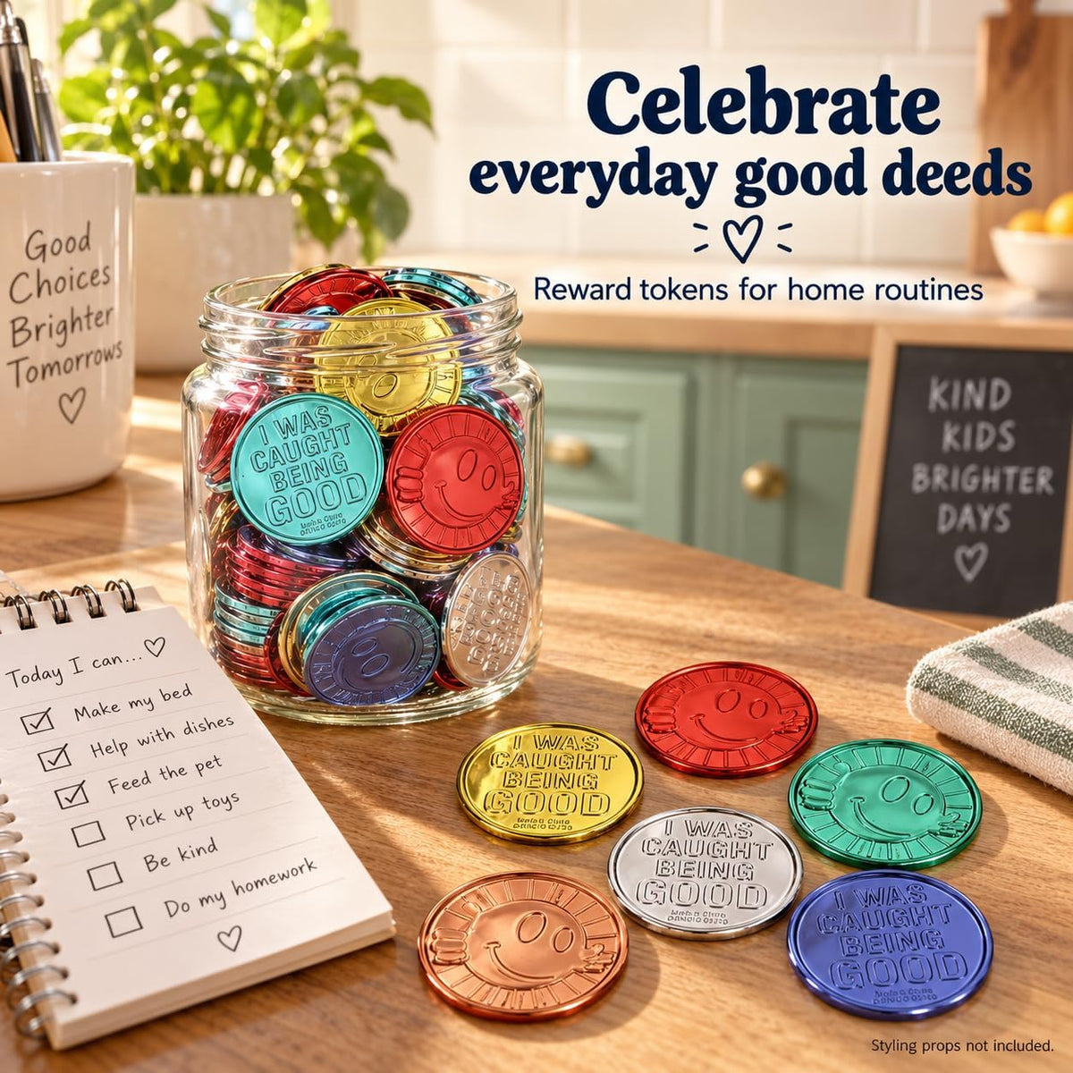 Fun Express Caught Being Good Coins, Reward Jar Classroom Tokens - image 3