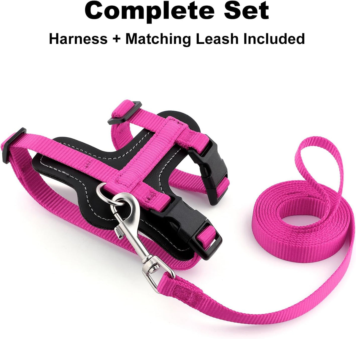 Plutus Pet Adjustable Cat Harness and Leash Set - Hot Pink - image 2