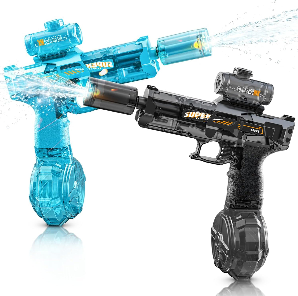 YRIOWMI black electric water gun with automatic squirt and multi-color LED lights - view 3
