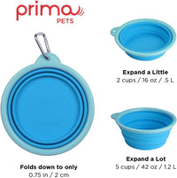 Prima Pet Expandable/ Collapsible Silicone Food & Water Travel Bowl - Aqua / LARGE (5 CUPS) - image 4