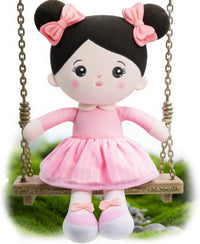 OUOZZZ Soft Baby Doll 12.6" Yellow Bee Dress Snuggle Buddy Doll – Fun for Kids & Family - C-abby05 Black Hair