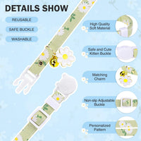 Cat Collar Breakaway, Soft Kitten Collar with Bell, Daisy - Daisy (Pack of 3) - image 3