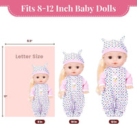 BABESIDE baby doll clothes set with 3 footed outfits, 3 hats and pink coat - view 4