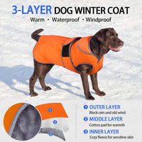 MIGOHI Warm Dog Coat Waterproof Winter Dog Jacket, M - Orange / Medium - image 2