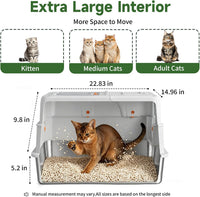 Enclosed Stainless Steel Litter Box - Light Grey XL - image 2