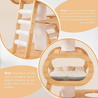 76.8'' Modern Cat Tree for Indoor Cats, Tall Wooden Cat Tower for Home Decoration, Multi-Level Tower with Transparent Cat Bed, Huge Cat Condo for Multi-Cat Families