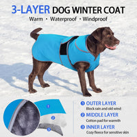 MIGOHI Warm Dog Coat Waterproof Winter Dog Jacket, M - Azure / X-Large - image 2