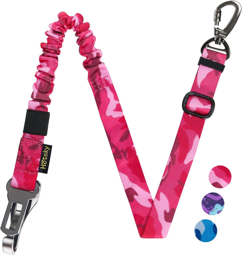 Dog Seat Belt, Adjustable Safety Seatbelt 3-in-1 Car Harness for Dogs in Car Nylon Elastic Bungee - Hotpink Camo