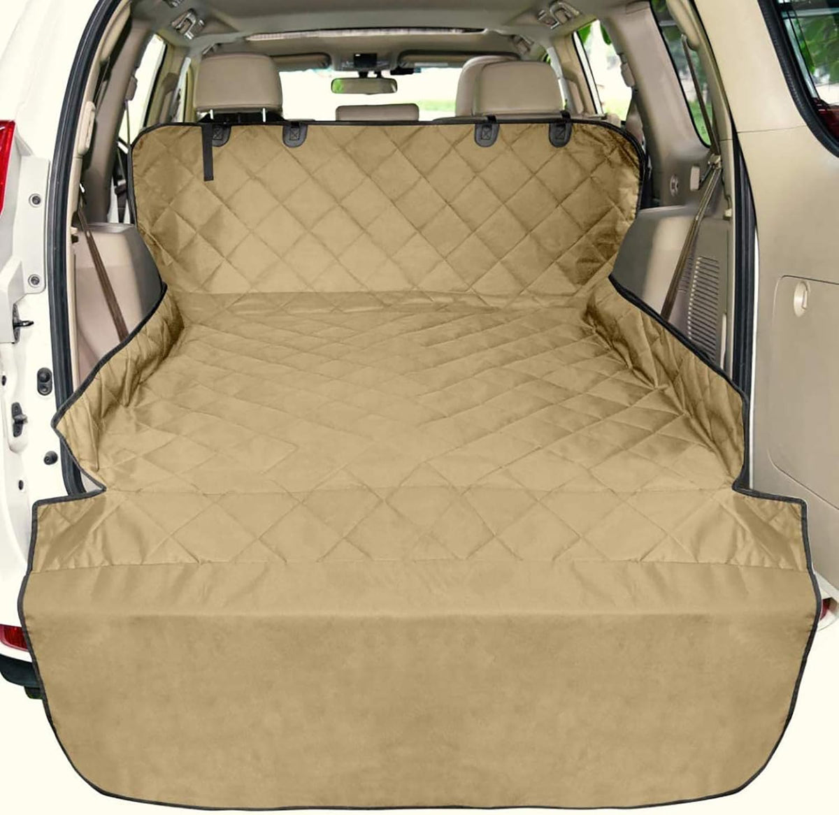 SUV Cargo Liner for Dogs - Trunk Cover for SUV with Bumper Flap Protector – Essentials for Dogs - Khaki / Standard: 55" x 91"