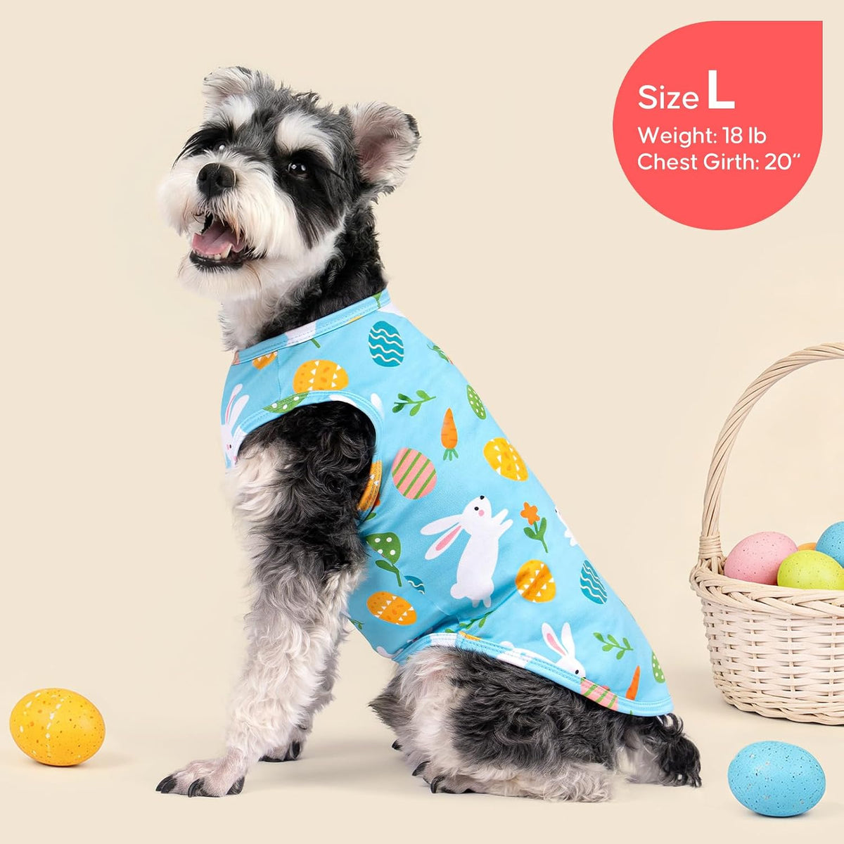 KYEESE 2Pack Dog Shirts for Medium Large Dogs Breathable Mesh Tank Top – Essentials for Dogs - X-Large (18-24lbs) / 8# Easter - image 4