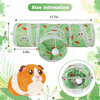 Guinea Pig Tunnel Hideout 3-Way Collapsible Small Pet Tubes - Green - image 2