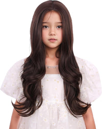 Edivd kids ginger wig with long orange wavy curls - view 7