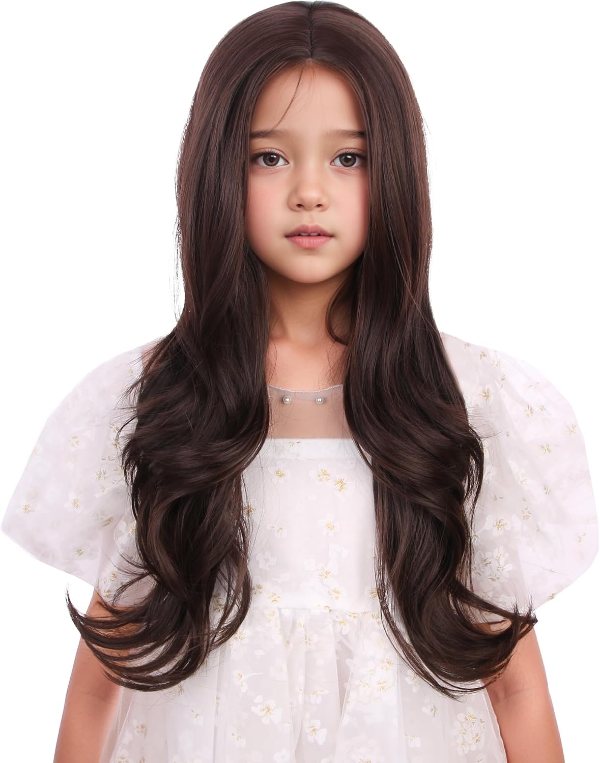 Edivd kids ginger wig with long orange wavy curls - view 7