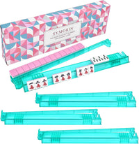 Premium Clear Mahjong Racks with Pushers - Green