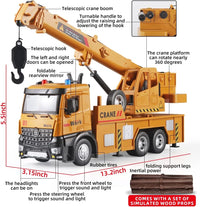 OANMYJJO diecast toy crane truck with extended boom and telescoping hook - view 15