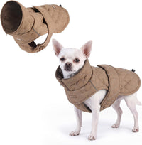 Spark Paws Quilted Dog Winter Coat - Brown / Small
