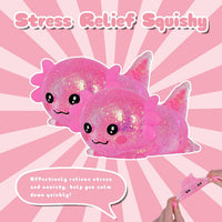 Ropuptl sitting axolotl squishy toy in purple, slow rising soft fidget - view 21