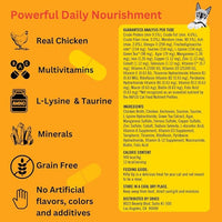 Lickable Cat Treat Pouches for Indoor Cats - All Natural Chicken Puree Tube Treats, Kitten and Senior Soft Wet Cat Treats - Grain Free, Lysine, Taurine; 12 Tubes .05 oz ea.