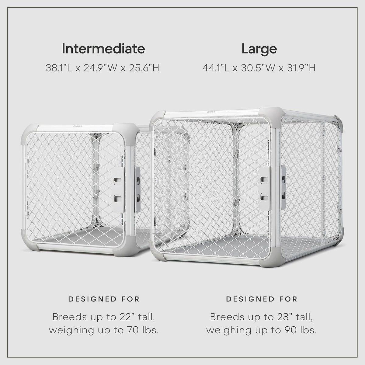 Diggs Evolv Modular Dog Crate for Dogs 16-18" Tall - Large (44.1"L x 30.5"W x 31.9"H) / Ash - image 3