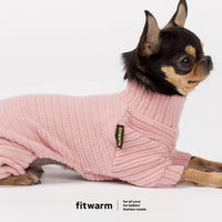 Fitwarm Turtleneck Raglan Dog Pajamas - XX-Large / Light Pink - image 3