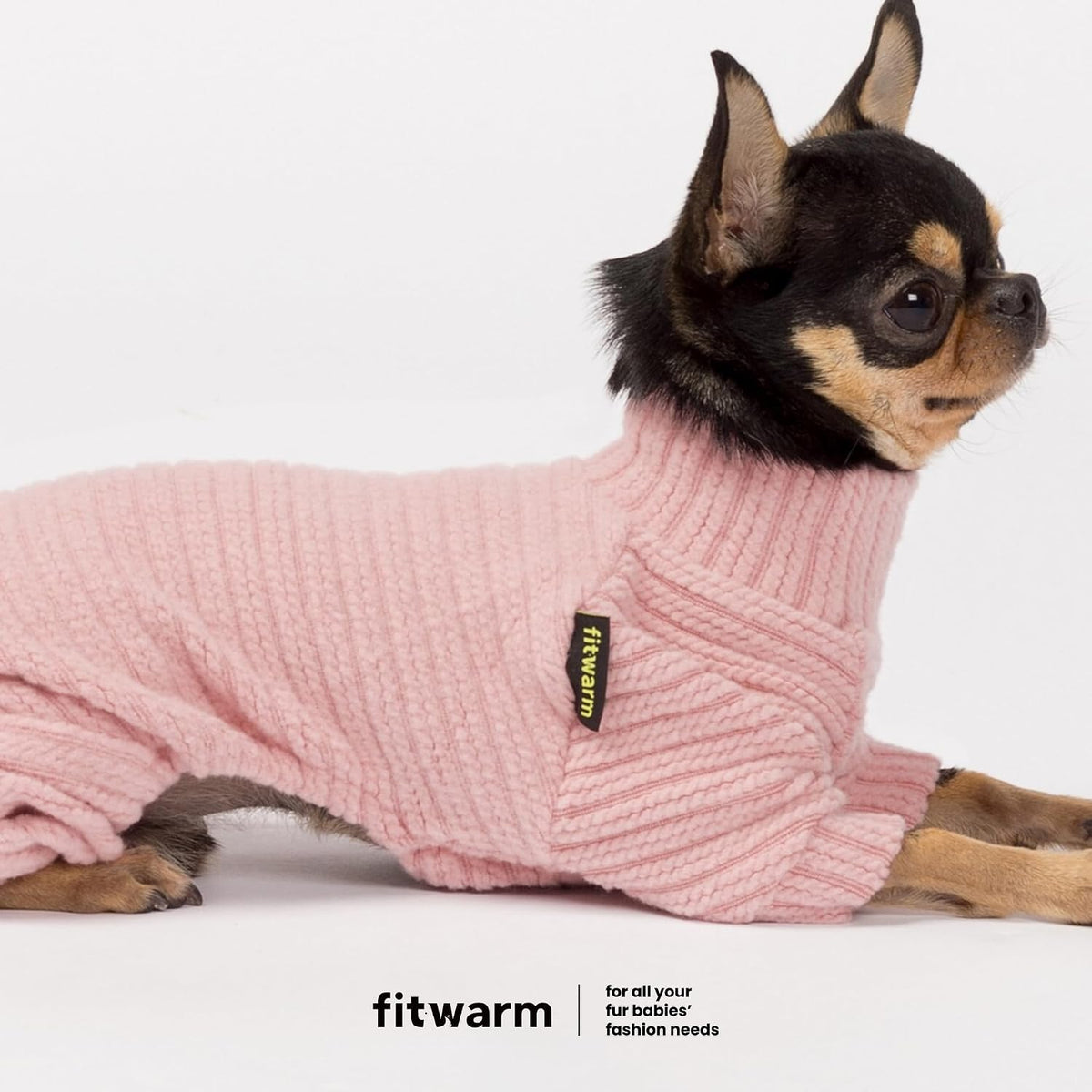 Fitwarm Turtleneck Raglan Dog Pajamas - XX-Large / Light Pink - image 3