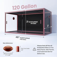 120 Gallon Reptile Terrarium, 48" x 24" x 24" Reptile Enclosure with Sliding Door Top Screen Ventilation,Blue Tongue Skink Tank for Easy Maintenance