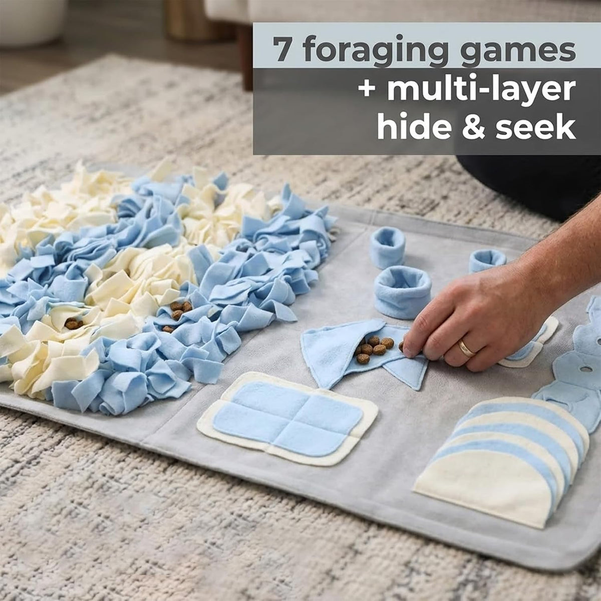 Snuffle Mat for Dogs: Slow Food Interactive Experience – Essentials for Dogs - Grey / Medium 22x38 inch - image 3