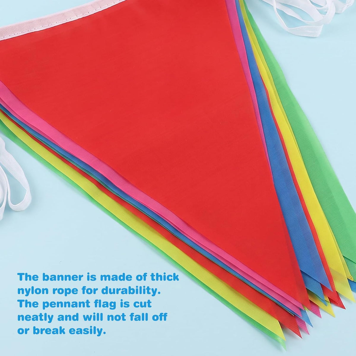 RUBFAC 170ft 120pcs Red White Striped Pennant Banner – Fun for Kids & Family - multicolor / 3400ft - image 3