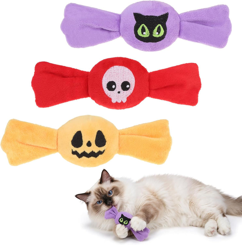 KOOLTAIL Cat Catnip Toys for Halloween - Halloween(3 Pack) / Yellow+Red+Purple