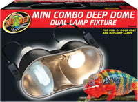 Zoo Med Combo Mini Deep Dome Clamp Lamp Fixture 2 x 5-1/2 Inch Deep