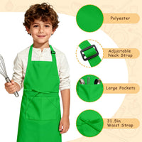 IAGBIBUI 12 pack of black kids aprons with two front pockets - view 9