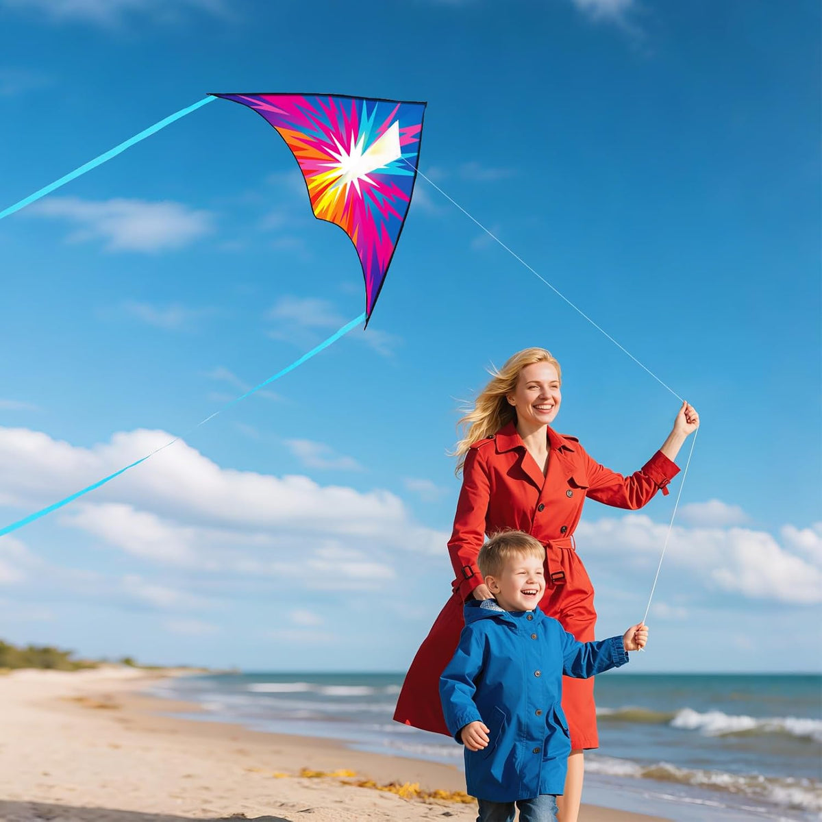 Xida large dragon delta kite for kids, 55 x 61.8 inch ripstop polyester with flying line - view 19