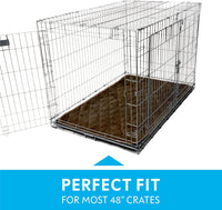 Paw Inspired Washable Padded Crate Mats for Dogs - 48 Inch / Dark Brown - image 3