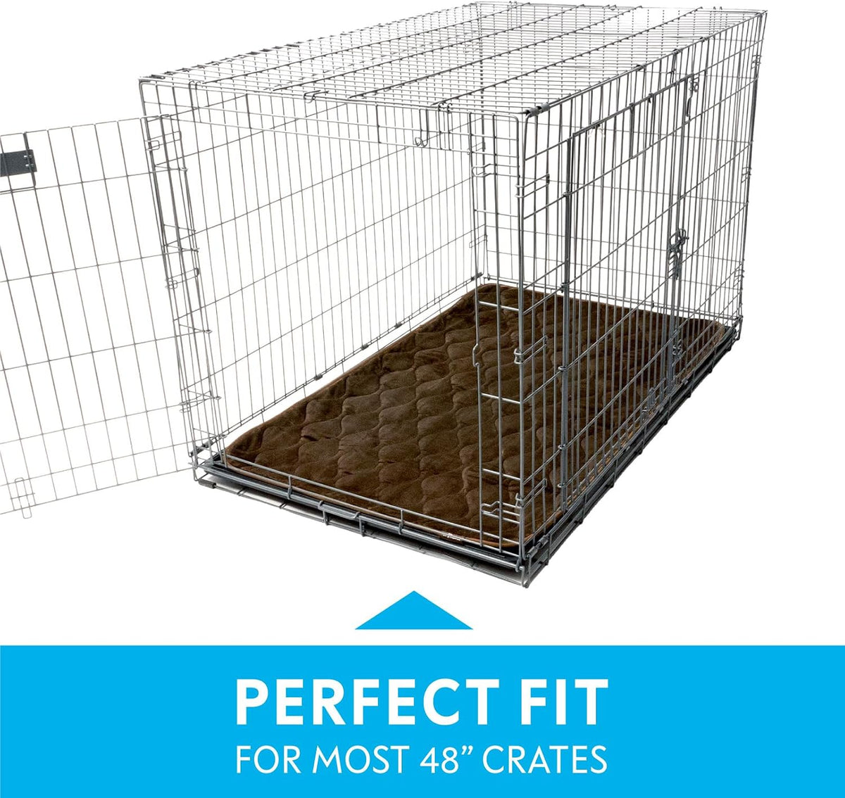 Paw Inspired Washable Padded Crate Mats for Dogs - 48 Inch / Dark Brown - image 3