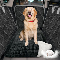 Thickened Dog Bed for Car Back Seat, Upgraded Bottom Non-Slip - Classic Black