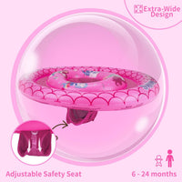 Inflatable Baby Swimming Float with Safety Seat Fun Swimming Pool - Red Mermaids - image 2