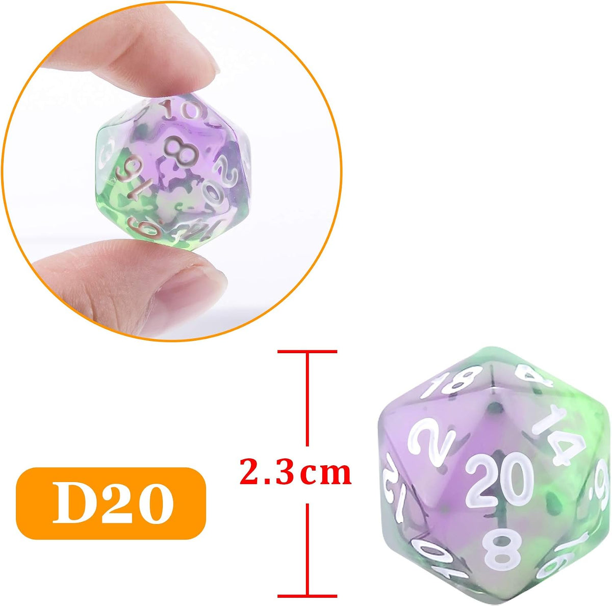 AUSTOR 35 Pieces 20 Sided Dice Polyhedral Dice Set Mixed Color Game - 20 Sideds - image 3