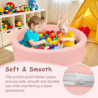 MEOGETY beige teddy fleece foam ball pit for toddlers with soft round walls - view 31