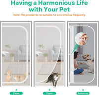 Reinforced Thickened Cat Screen Door - White / Left-u Shape, Fits Door Size up to 30''x 80'' - image 4