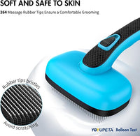 5 PCS Dog Grooming Brush Kit – Self Cleaning Slicker Brush for Shedding Short & Long Haired Dogs & Cats. Removes Loose Fur, Undercoat, Mats, Tangles. Suit for Small, Medium & Large Pets. Blue