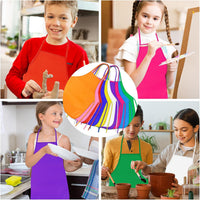 PLULON 8 Pcs Colorful Apron Kids Aprons for Painting Cooking Art Smock – Fun for Kids & Family - Multicolor / 20 - image 4