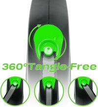 Retractable Dog Leash, 26ft Dog Leash for Small Medium Large Dogs Up to 110lbs, 360° Tangle-Free - 16 ft / Black Green - image 2