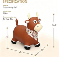 INPANY Bouncy Bull, Cow Hopper for Cowboys, Kid Gifts Toy - Brown Bull - image 3