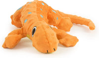 goDog Amphibianz Gecko Squeaky Plush Dog Toy - Amphibianz Gecko (Orange) / Large