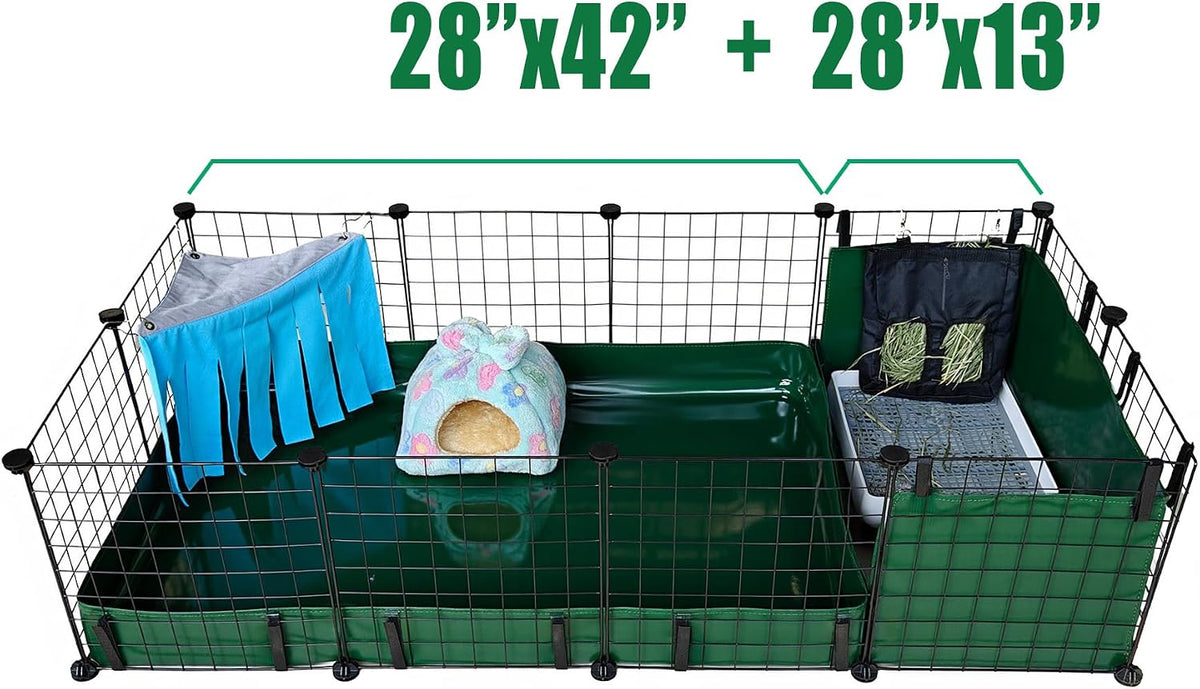 Guinea Pig Litter Box, Hay Holder, Cage Liner - 28"x13"x11.8" / Green - image 4
