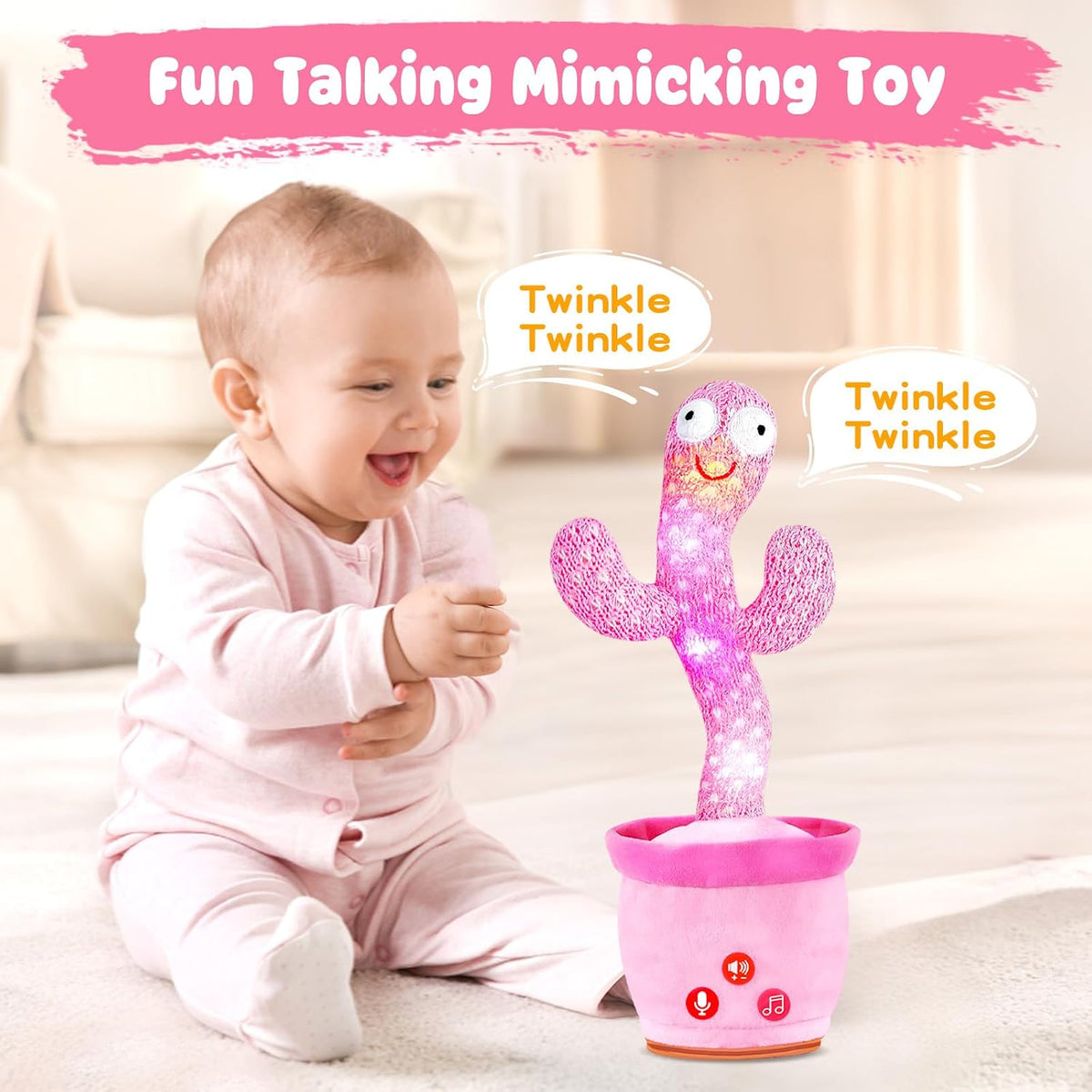 SANJOIN Dancing Talking Cactus Toy - Non-rechargeable - image 2