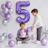 40'' Purple K-pop Number 5 Balloon for Girl 5th Birthday Party - Purple / Number 5 - XXL - image 4