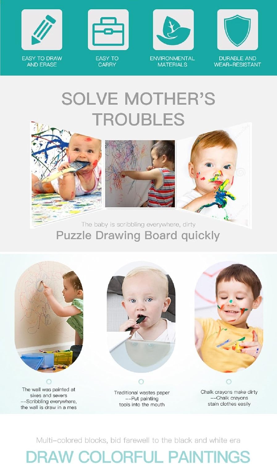 Wellchild Magnetic Drawing Board for Toddlers - image 2