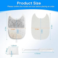 6 Set Cat Water Fountain Filters & Sponges for 135 fl oz/4L Wilreless Cats Drinking Water Fountain, Cat Fountain Pump Replacement, YPD-C004P YPD-C004S Pet Fountain Replacement Filter