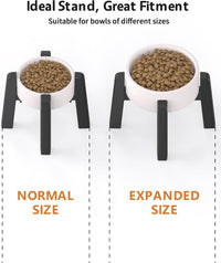 Dog Bowl Stand with Adjustable Height and Width [Stand Only] – Essentials for Dogs - 1 Pack For Bowl / H: 6.3''; W: 6.1-10.4'' - image 4